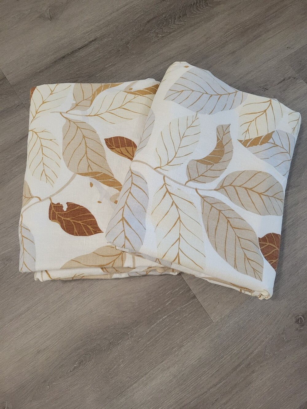 IKEA Stockholm Blad Panel Curtains 55"x94" Cotton/Linen Fall Leaves